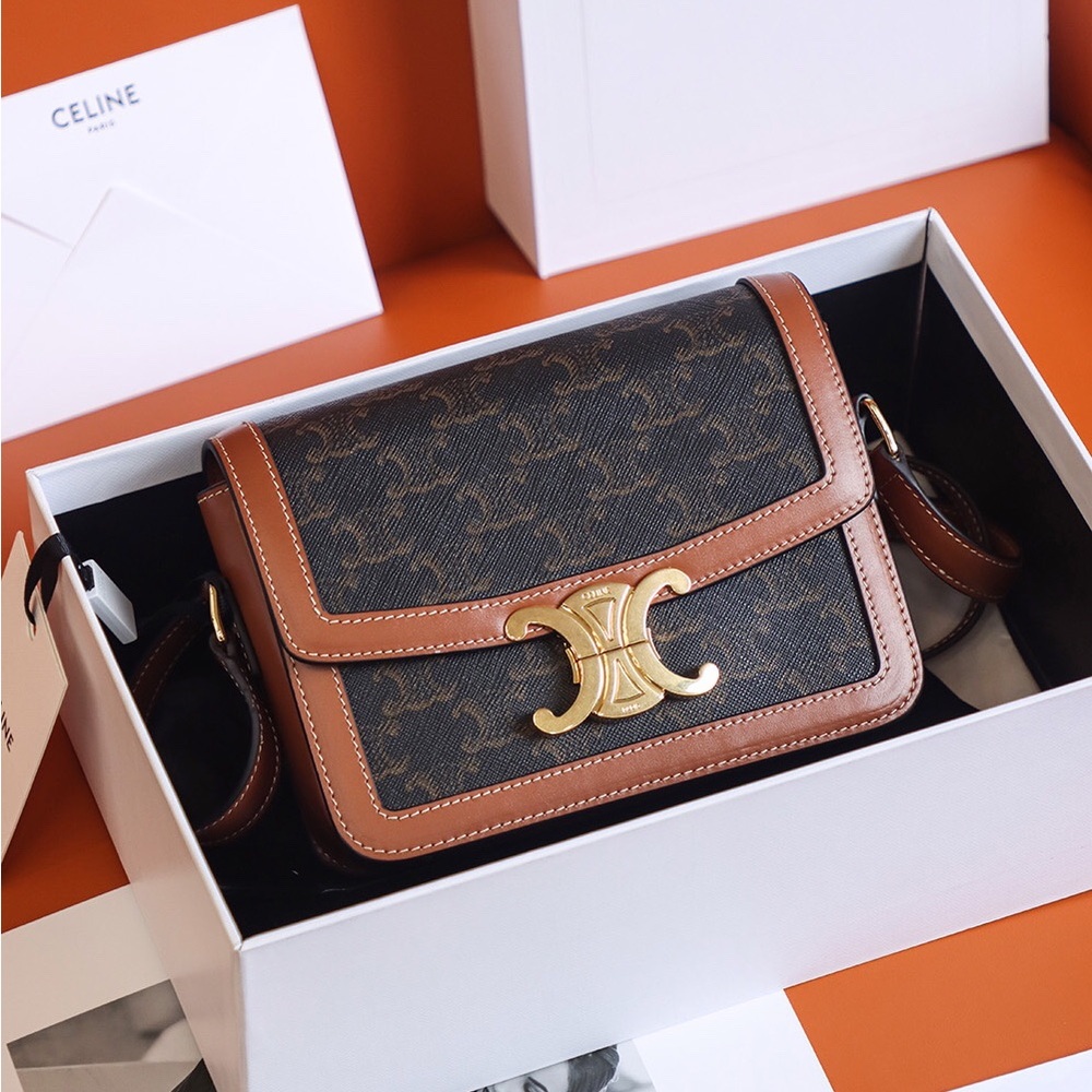 CELINE Leather Flap Bag